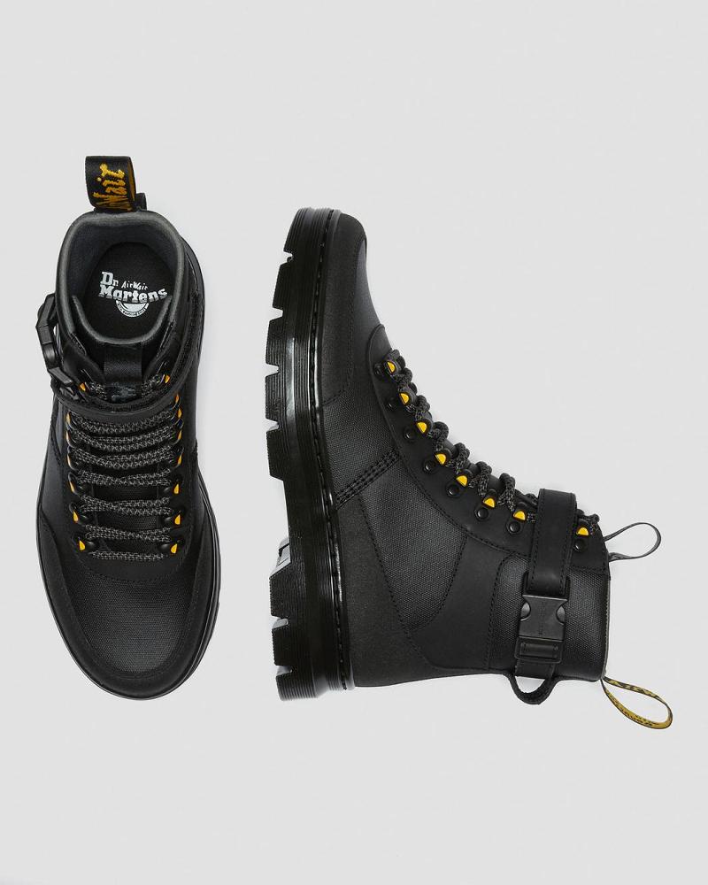 Dr Martens Combs Tech Coated Canvas Ankelstøvler Herre Sort | DK 438JPQ